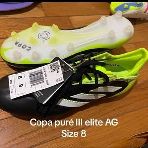 adidas Copa Pure III Elite AG Soccer Shoes - Black and Neon Green